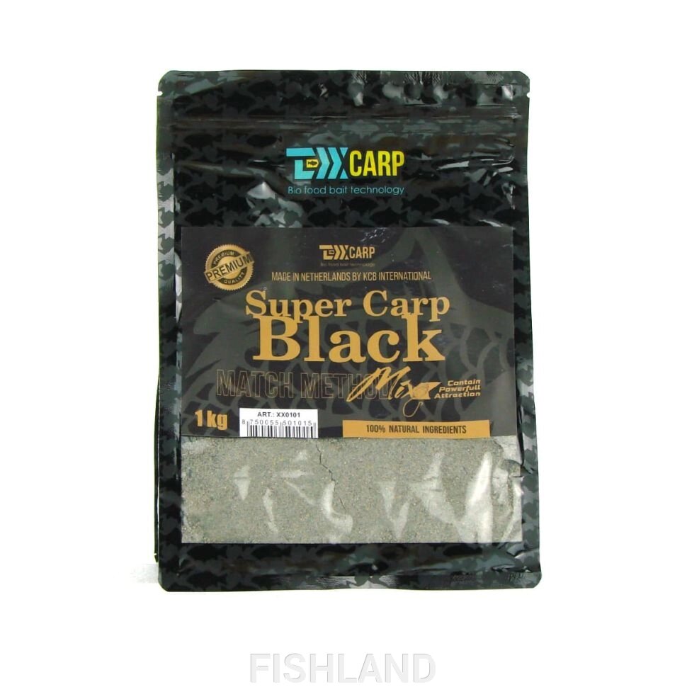Методная прикормка TEXX Carp Method Mix 1kg# Super Carp Black от компании FISHLAND - фото 1