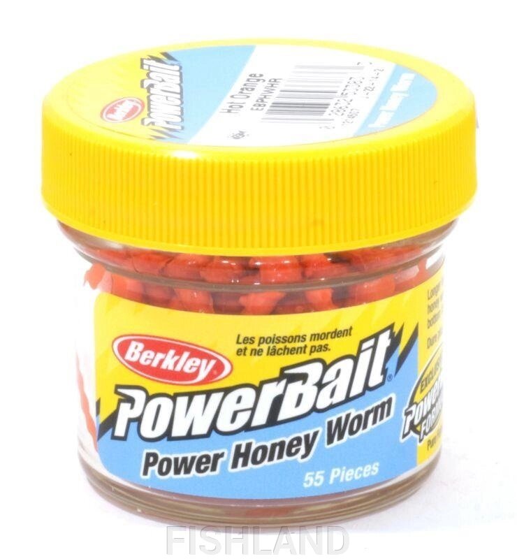 Мягкая приманка Berkley Power Bait Worm # Hot Orange Power Honey Worm (червь) от компании FISHLAND - фото 1