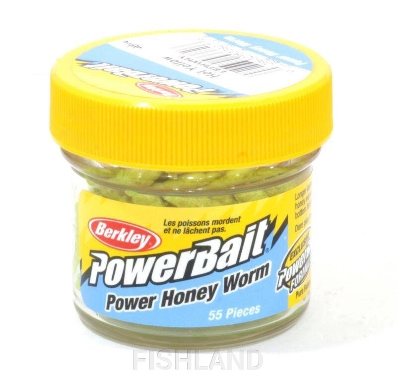 Мягкая приманка Berkley Power Bait Worm # Hot Yellow Power Honey Worm (червь) от компании FISHLAND - фото 1