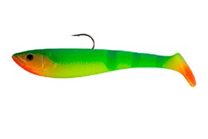 Мягкая приманка, оснащенная Savage Gear Soft 4Play Shad 8.5cm 12g 05-Fluo Green Yellow NL 3pcs