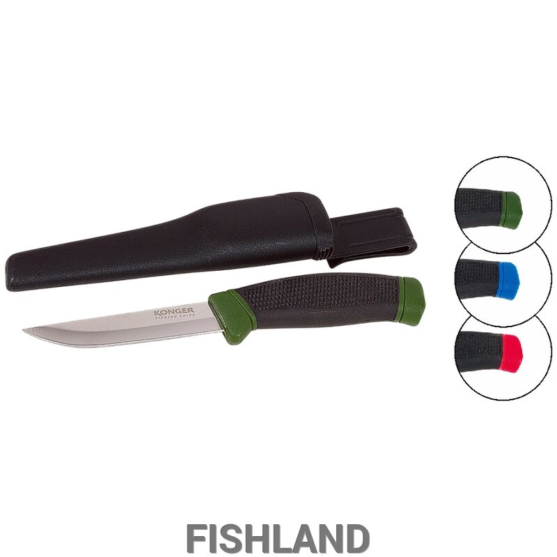 Нож KONGER KNIFE NO.6 BLUE , GREEN, RED от компании FISHLAND - фото 1