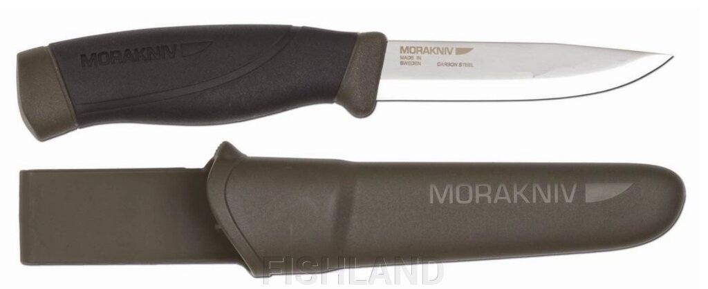 Нож Morakniv Companion HEAVY DUTY MILITARY GREEN - клинок (СS): длина-10,4см, толщина-3,2мм от компании FISHLAND - фото 1
