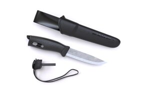Нож Morakniv Companion Spark BLACK - клинок (SS) длина-10,4см, толщина-2,5мм / рукоять: TPE