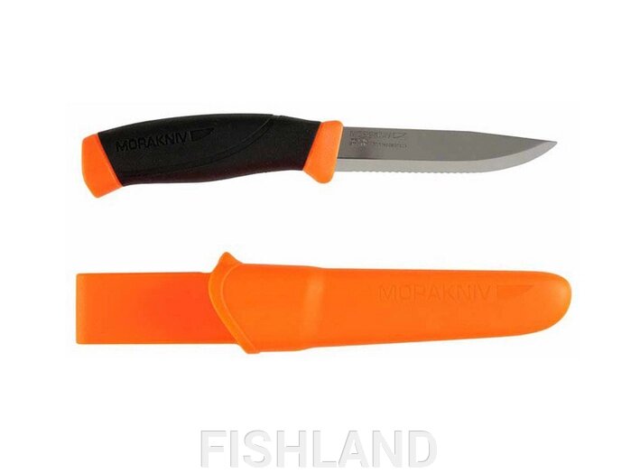 Нож Morakniv Companion SRT HI-VIS ORANGE - клинок (SS)(50%-serrated): длина-10,4см, толщина-2,5 от компании FISHLAND - фото 1