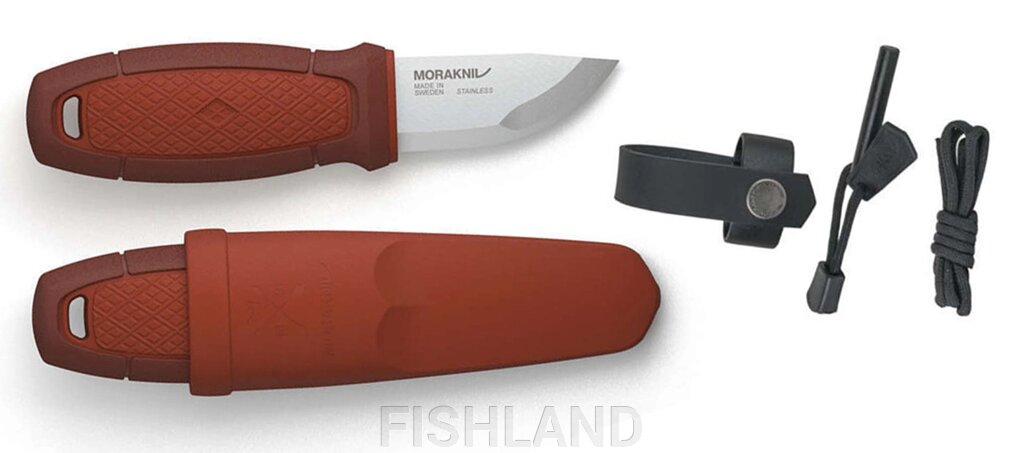 Нож Morakniv ELDRIS RED KIT - клинок (SS): длина-5,9см, толщина-2мм / рукоять: TPE от компании FISHLAND - фото 1