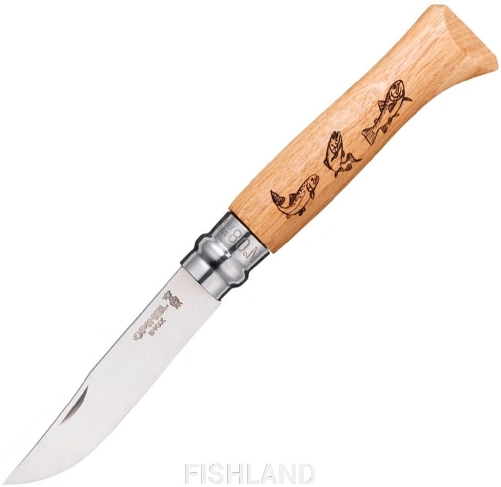Нож Opinel №8 VRI "Форель", дуб от компании FISHLAND - фото 1