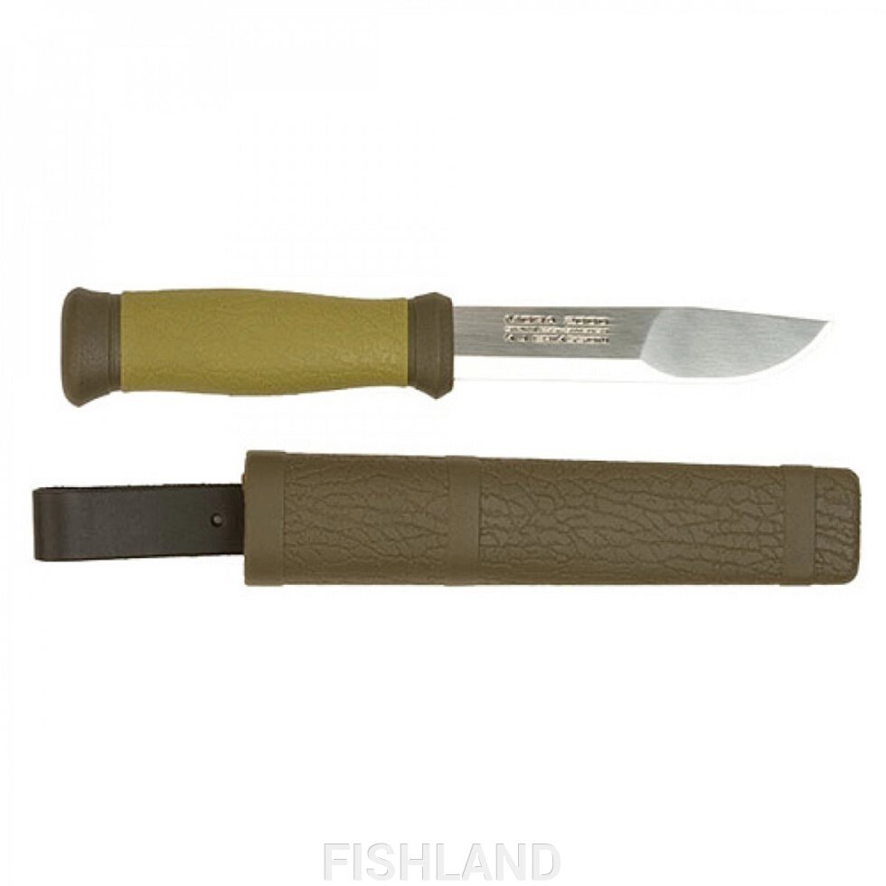 Нож универс. в пласт. ножнах MoraKNIV 2000 зелён. от компании FISHLAND - фото 1