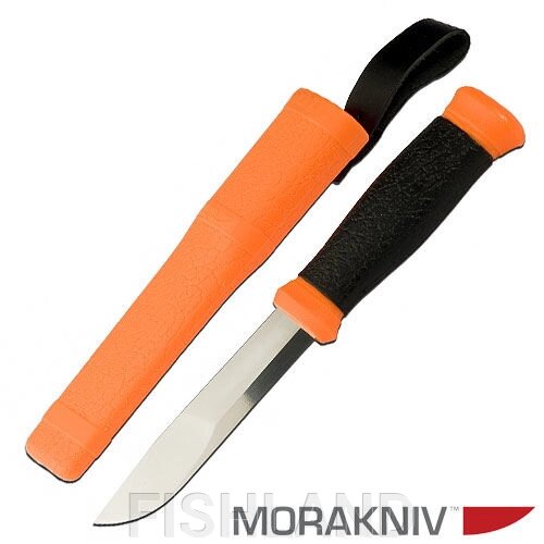 Нож универсальный в пластиковых ножнах MoraKNIV 2000 оранж. от компании FISHLAND - фото 1