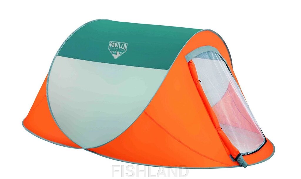 Палатка, BESTWAY, 68004, 235х145х100 см., 2 места, Винил, Оранжевая, Цветная коробка от компании FISHLAND - фото 1
