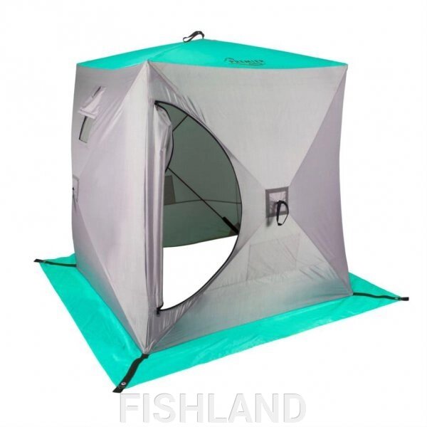 Палатка зимняя куб 1,5х1,5 biruza/grey PREMIER от компании FISHLAND - фото 1