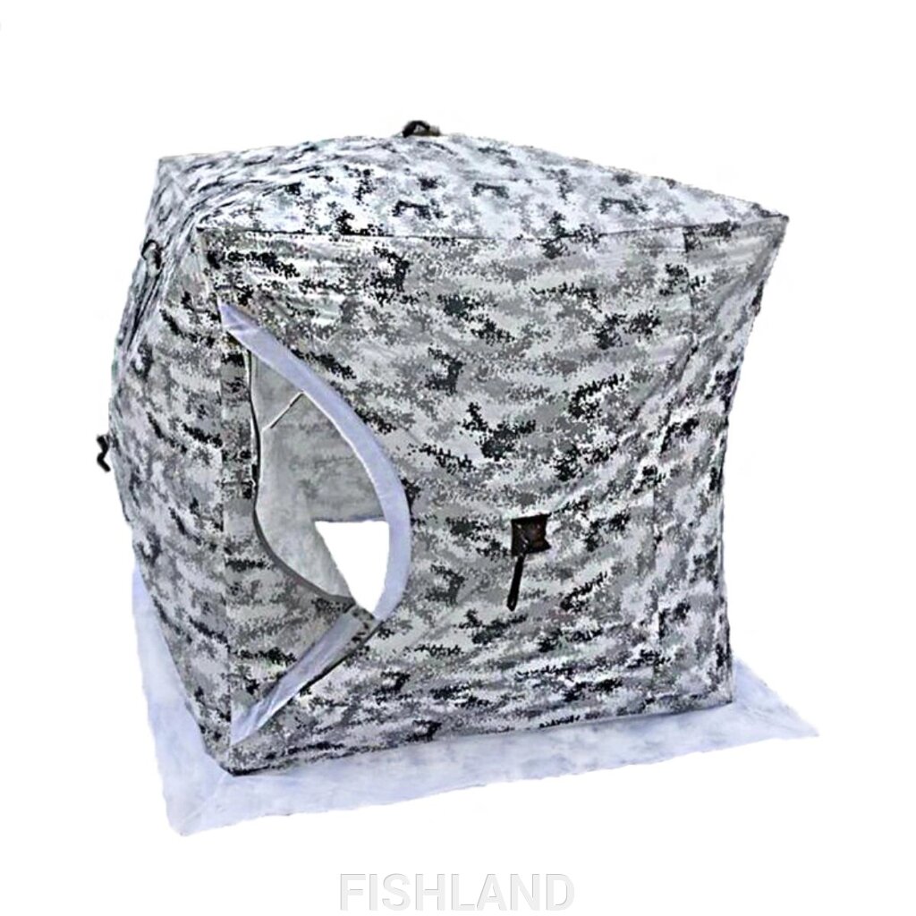 Палатка зимняя КУБ не утепленная пиксель-зима 200*200*210см Улов от компании FISHLAND - фото 1