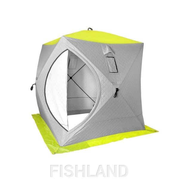 Палатка зимняя куб утепленная 1,8х1,8 yellow lume/grey PREMIER от компании FISHLAND - фото 1