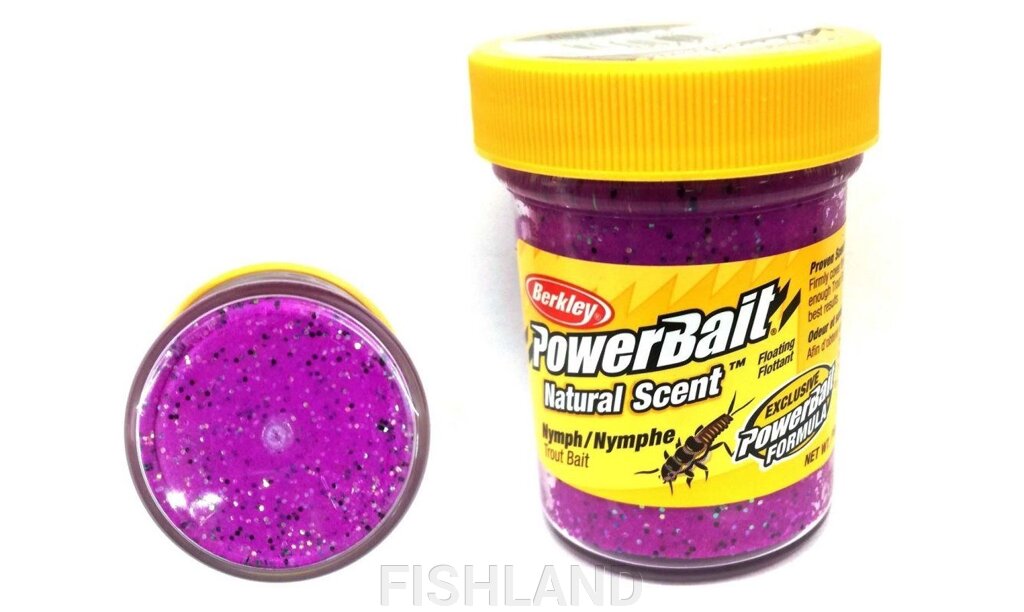 Паста форелевая Berkley, натуральный запах Нимфа (Nymph) Цвет-фиолетовый с блестками от компании FISHLAND - фото 1