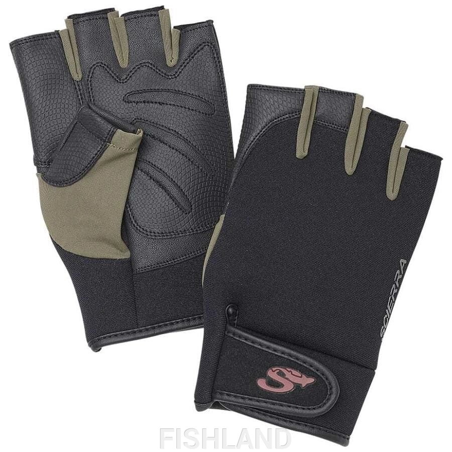 Перчатки Scierra Neo Stretch Half Finger Black L от компании FISHLAND - фото 1