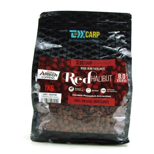 Пеллетс TEXX Carp Coppens Drilled 8mm, Red Halibut, 1kg