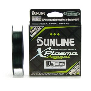 Плетеный шнур Sunline XPlasma Asegai 150m (DG) 10LB, 1PE, 4.5kg, Dark Green