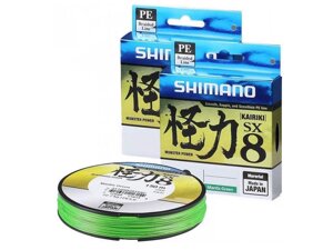 Леска плетёная Shimano Kairiki PE 150м зеленая 0.150mm, 9.0kg,