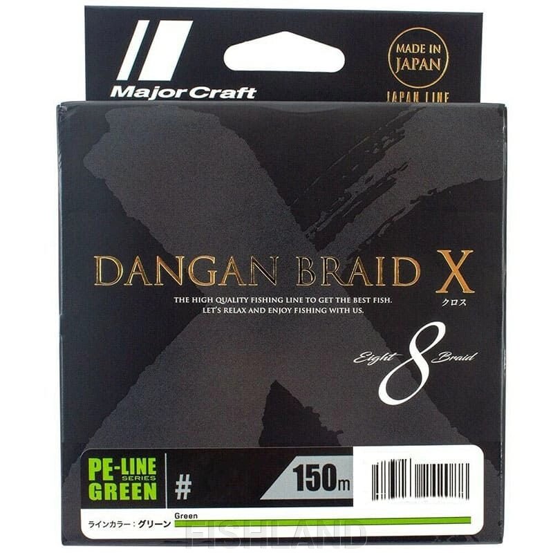 Плетенка Major Craft Dangan Braid X 150m GR 8X  0.8PE, 16lb от компании FISHLAND - фото 1