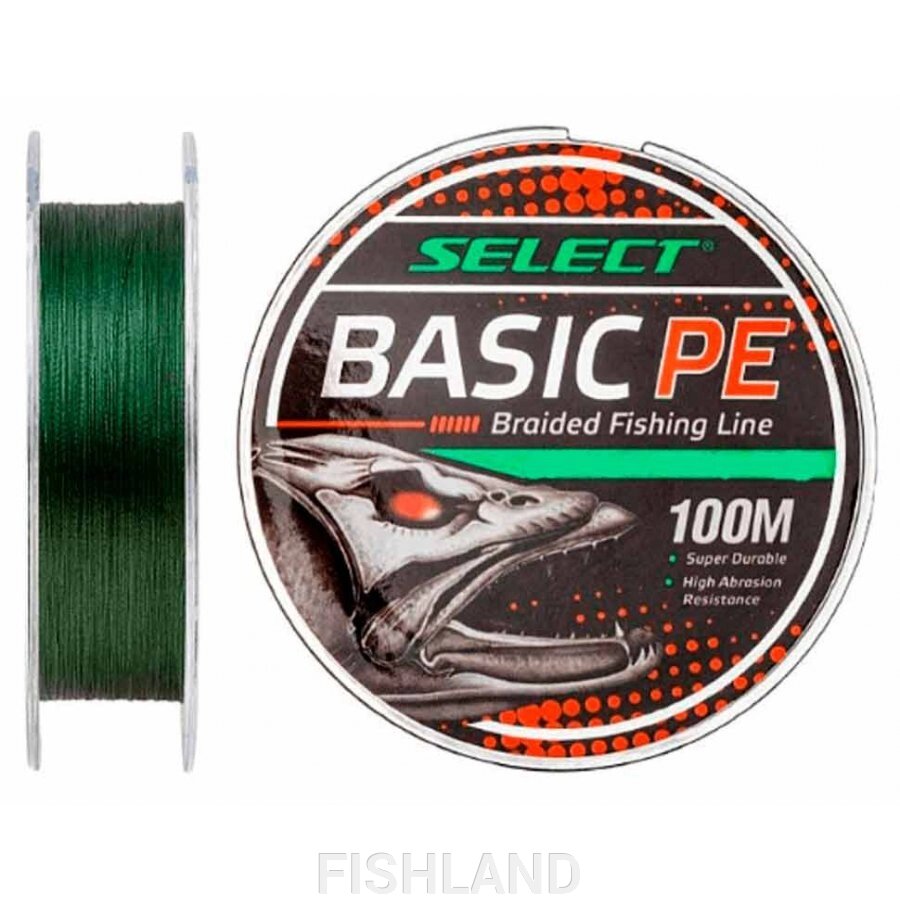 Плетенка Select Basic PE100m#(dark green)0.06mm 6LB/3kg от компании FISHLAND - фото 1