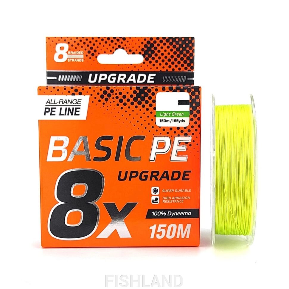 Плетенный шнур Select Basic PE 8*150m. l. green, 0,6PE 0.1mm,12LB. 5.5kg от компании FISHLAND - фото 1