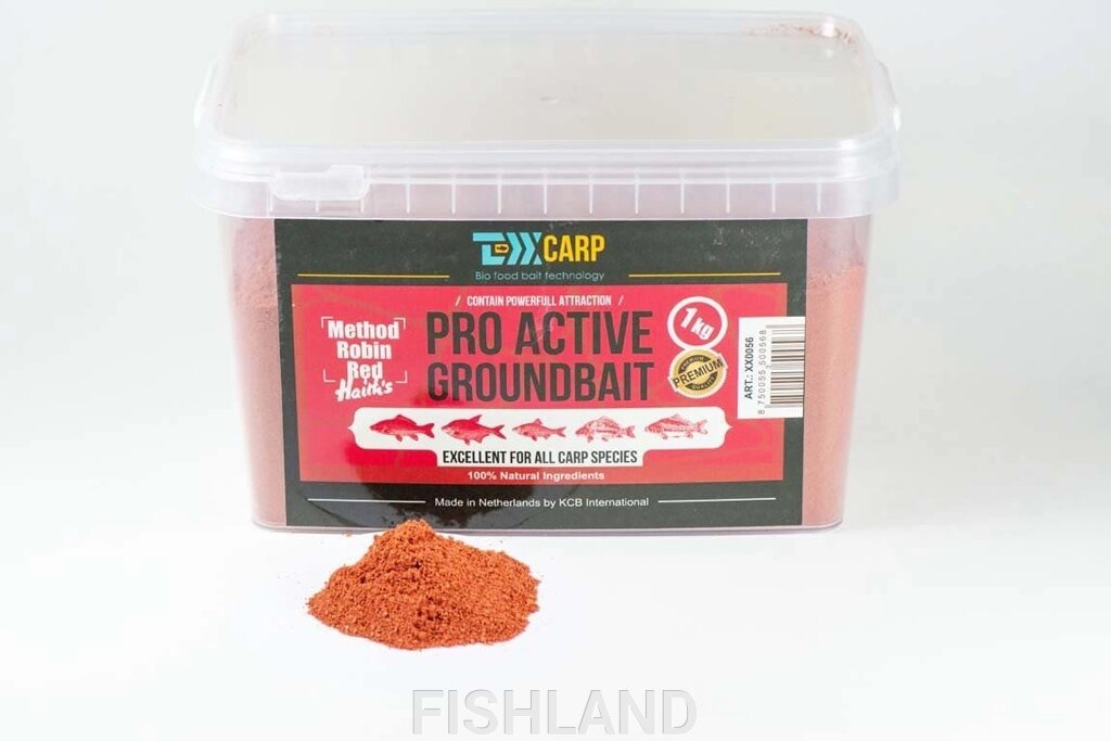 Прикормка фидерная TEXX Carp Pro Active Groundbait Method # Robin Red, 1kg от компании FISHLAND - фото 1