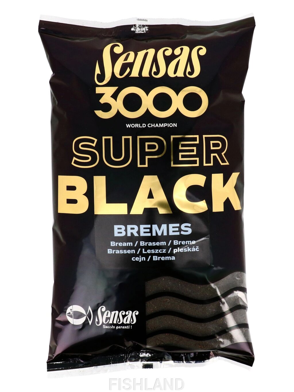 Прикормка Sensas 3000 Super BLACK Bremes 1кг от компании FISHLAND - фото 1