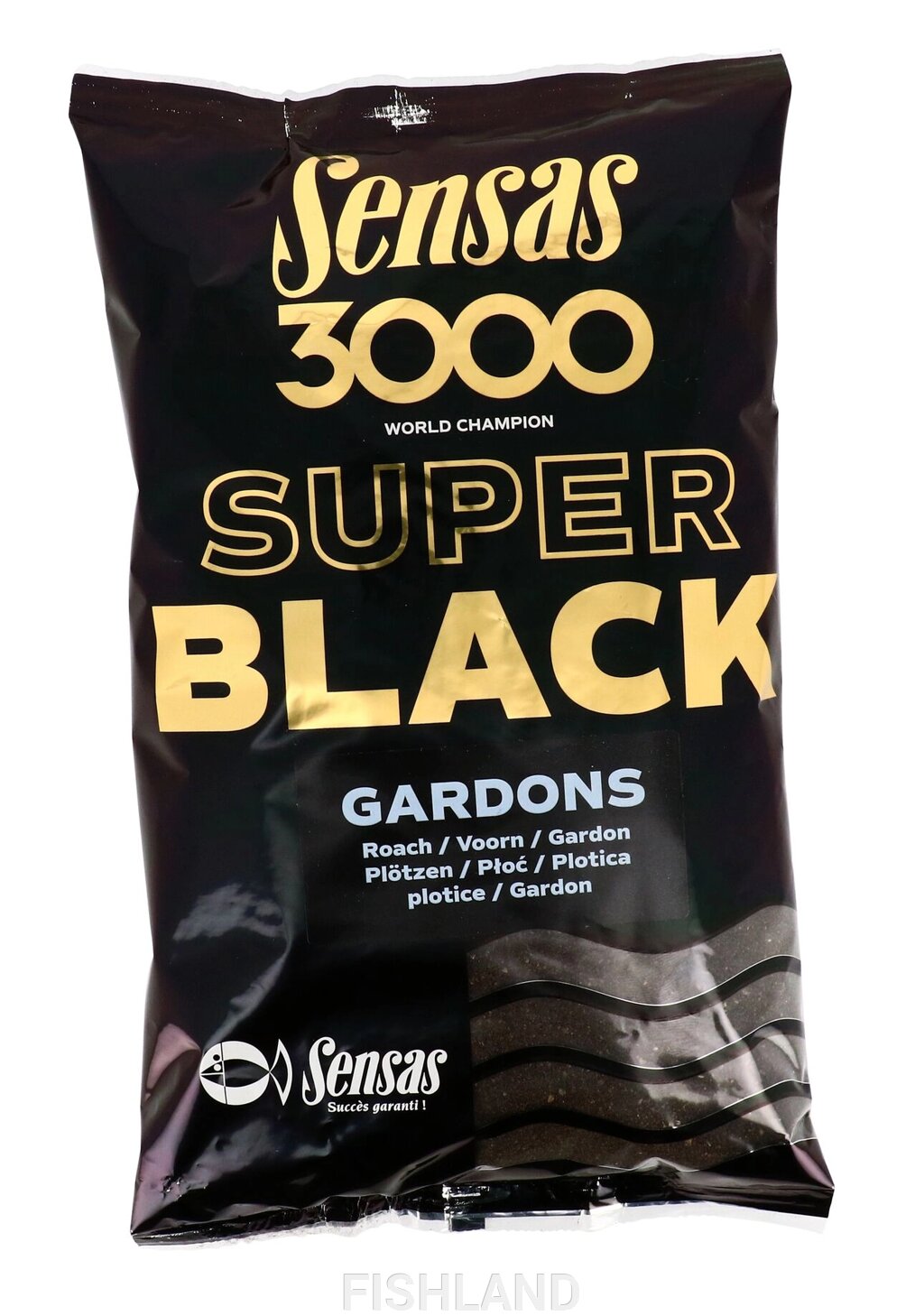 Прикормка Sensas 3000 Super BLACK Gardons 1кг от компании FISHLAND - фото 1