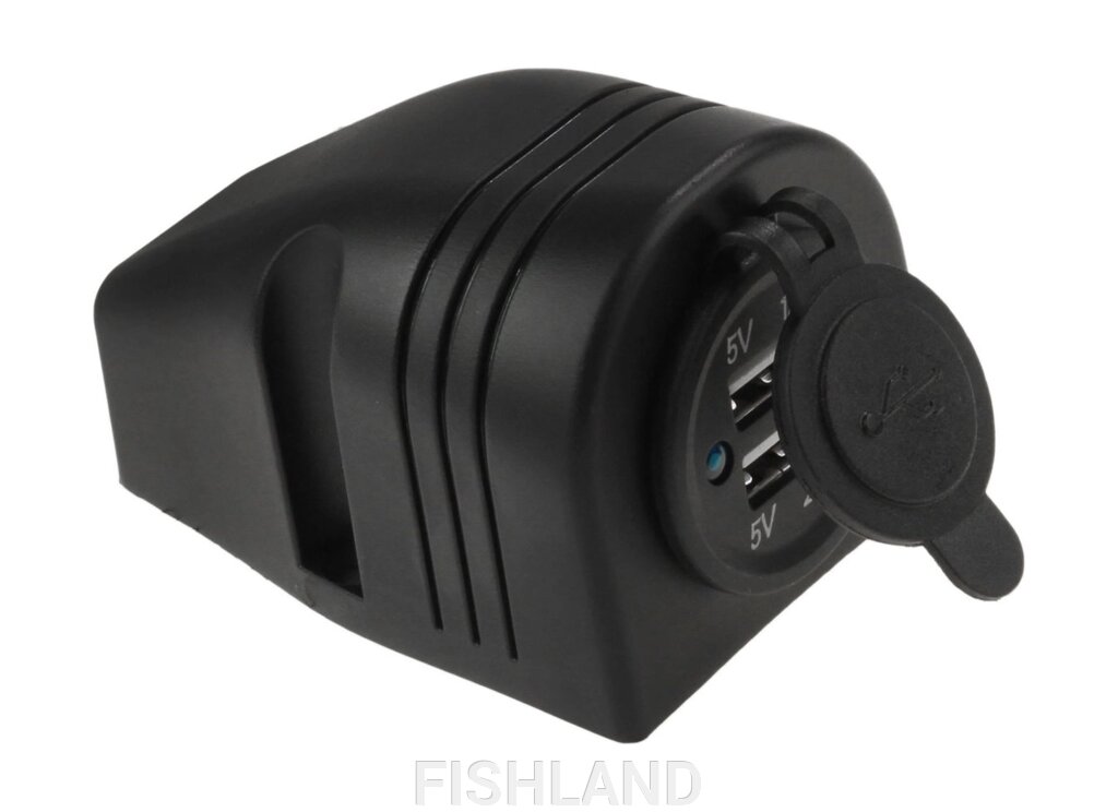 Разъем USB 5B 3.1 A для крепления на приборную панель, черный от компании FISHLAND - фото 1