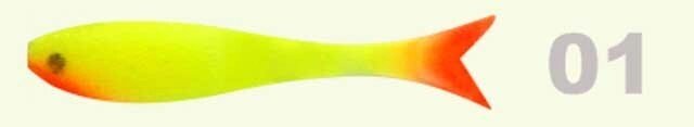 Рыбка ЛП-поролоновая 80мм 01 (желтая красный хвост) от компании FISHLAND - фото 1