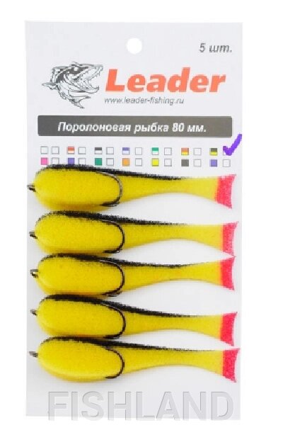 Рыбка поролоновая Leader 80мм (желто-черная) от компании FISHLAND - фото 1