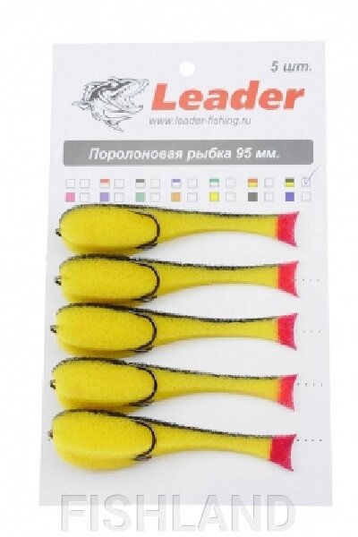 Рыбка поролоновая Leader 95мм (желто-черная) от компании FISHLAND - фото 1