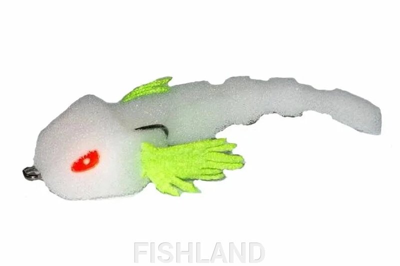 Рыбка поролоновая Levsha 3D Animator 110мм WG (бело-зеленая) от компании FISHLAND - фото 1
