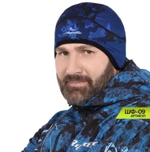 Шапка AQUATIC ШФ-09 теплая softshell с флисом (Цвет - CAMO BLUE)