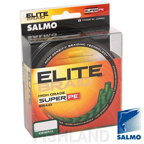 Шнур плет. Salmo Elite BRAID Green 125м 0,11(4.35kg) от компании FISHLAND - фото 1