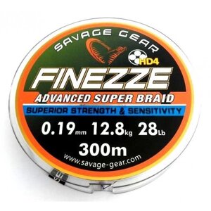 Шнур Savage Gear Finezze HD4 Braid 120m# 0.10mm 13lbs 6kg Серая