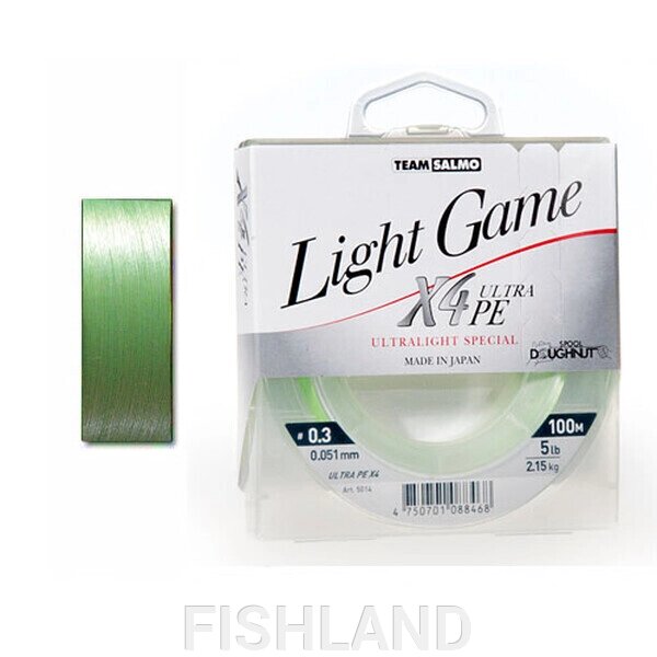 Шнур Team Salmo LIGHT GAME Fine Green X4 100m /0.064mm от компании FISHLAND - фото 1