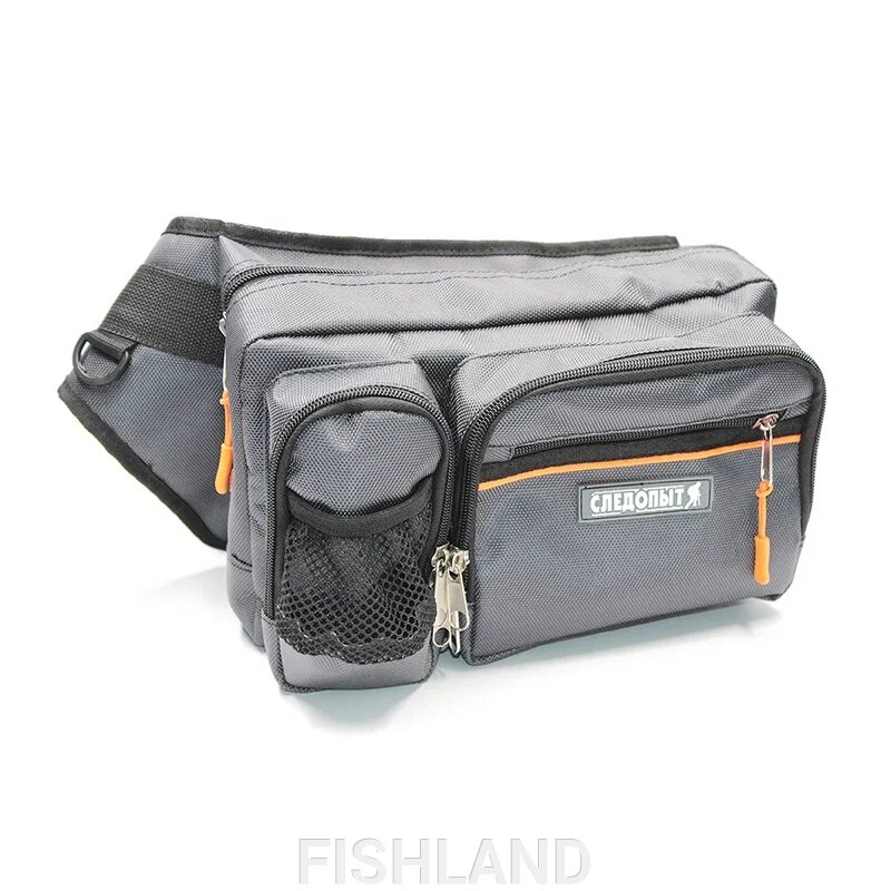 Сумка рыболовная СЛЕДОПЫТ Fishing Hip Bag, 28х21х17 см, цв. серый/6 от компании FISHLAND - фото 1