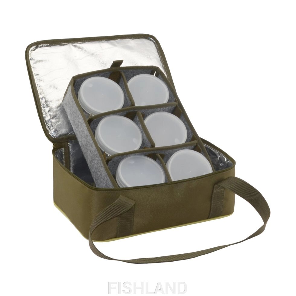 Термо-сумка AQUATIC С-42Х с банками 6шт. (цвет: хаки , размер :32х23х15) от компании FISHLAND - фото 1