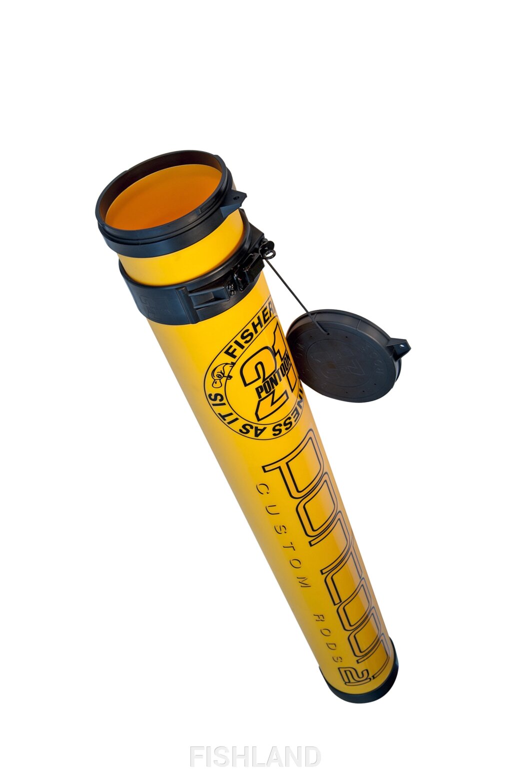 Тубус пластиковый телескопический желтый Pontoon21, d9, для двучастного удилища длиной до 9' от компании FISHLAND - фото 1