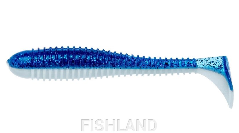 Виброхвост Helios Catcher 3,55"/9 см Blue Sparkles & White (HS-2-026-N-30) от компании FISHLAND - фото 1