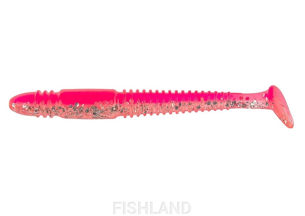 Виброхвост Helios Minoga 3,75"/9.5 см Silver Sparkles & Pink (HS-17-035-N-20) от компании FISHLAND - фото 1