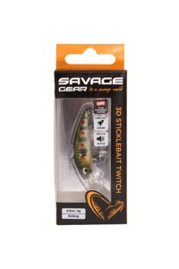 Воблер Savage Gear 3D Sticklebait Twitch 4.5cm 4g Sinking BTS