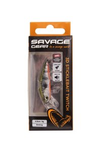 Воблер Savage Gear 3D Sticklebait Twitch 4.5cm 4g Sinking OS