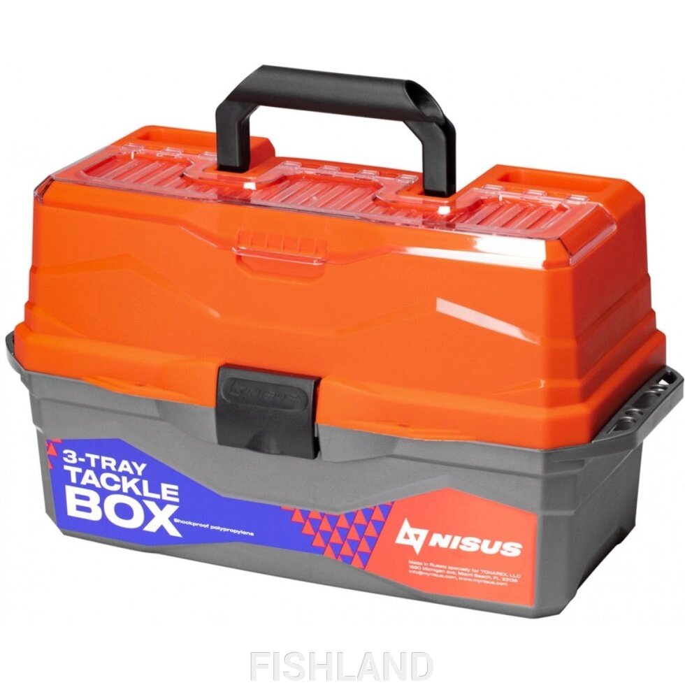Ящик для снастей Tackle Box трехполочный NISUS оранжевый (N-TB-3-O) от компании FISHLAND - фото 1