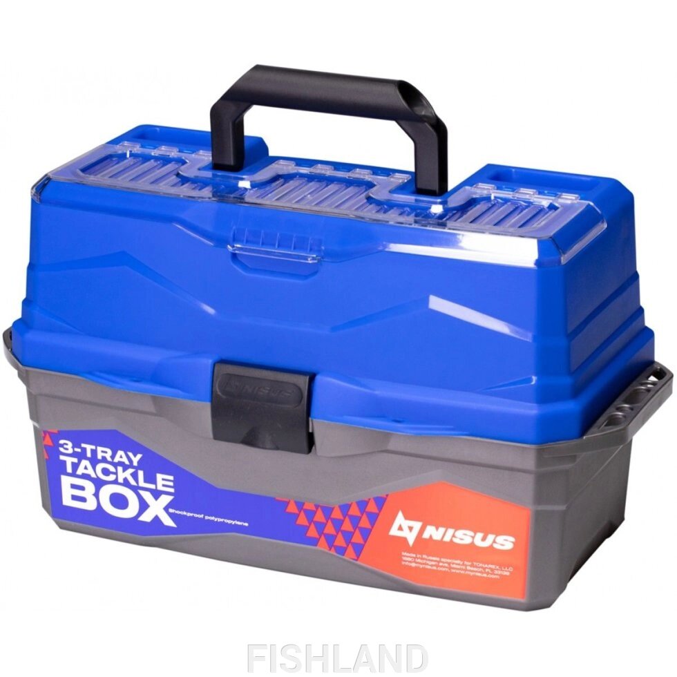 Ящик для снастей Tackle Box трехполочный NISUS синий (N-TB-3-B) от компании FISHLAND - фото 1