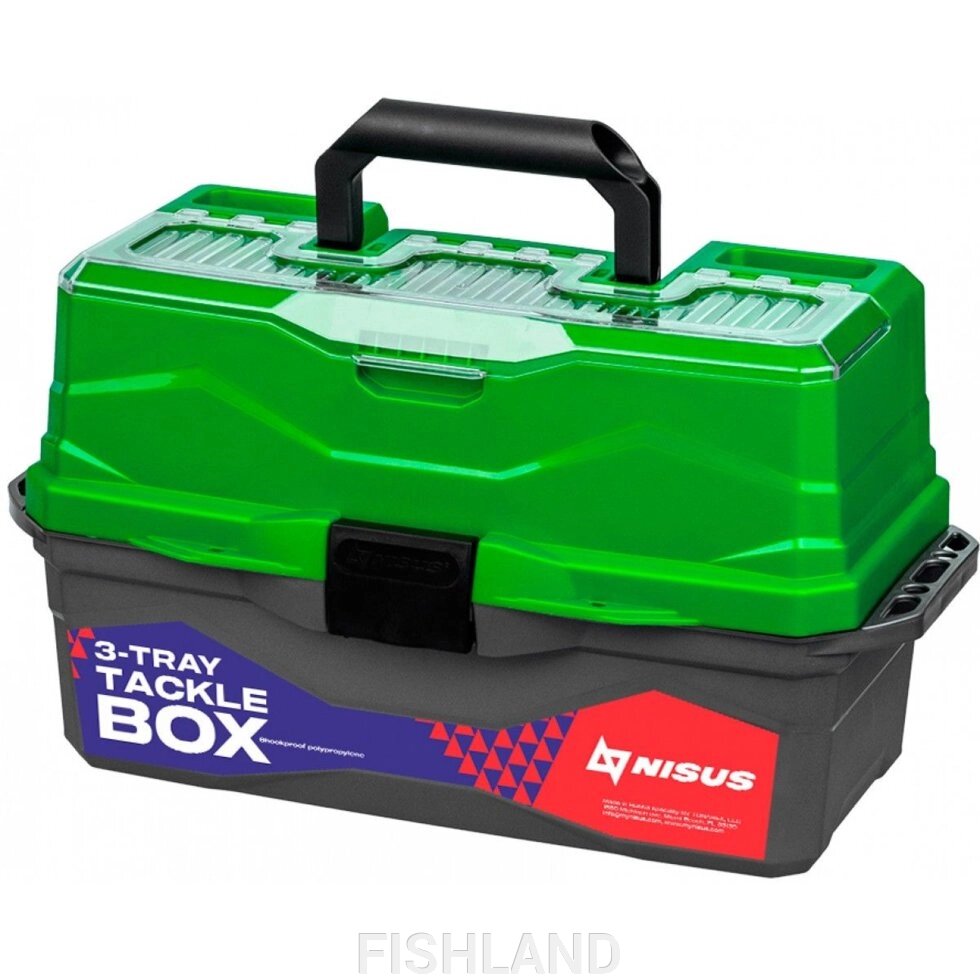 Ящик для снастей Tackle Box трехполочный NISUS зеленый (N-TB-3-G) от компании FISHLAND - фото 1