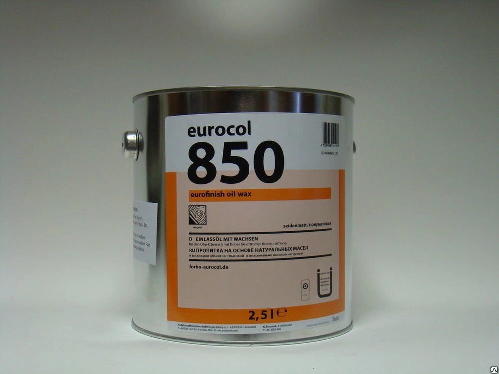 Масло для паркета Eurofinish Oil Wax полуматовое Форбо 850 от компании ООО "ДАРСТРОЙ" - фото 1