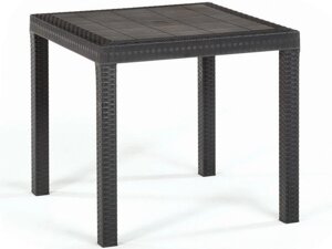 Обеденный стол Dallas Даллас (80x80x74см) пластиковый, коричневый