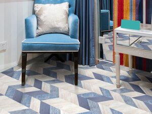 Пол пробковый Corkstyle Chevron Blue