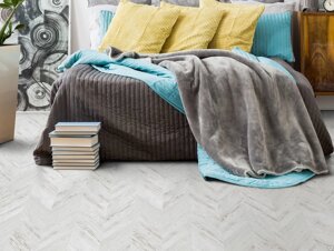 Пол пробковый Corkstyle Chevron White